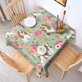 thumbnail image 2 of Basset Hound and Pioneer Flower Square Tablecloth,Waterproof Square Table Cover,Wipeable Spillproof Washable Table Cover for Home Kitchen Party Decor 60"x60"(152x152cm), 2 of 6