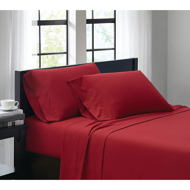 Truly Soft Ensemble de Draps Quotidien, Très Grand, Rouge