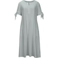 thumbnail image 3 of MORTTIC Women's Eyelet V-Neck Maxi Dress Short Sleeve Flowy A-Line Summer Beach Dress, S-5XL, 3 of 6
