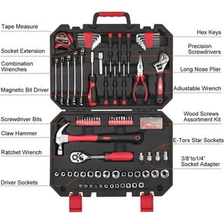Tool Set 136-Piece, Household Tool Kit Set with Tools Box Case for Men and  Women 