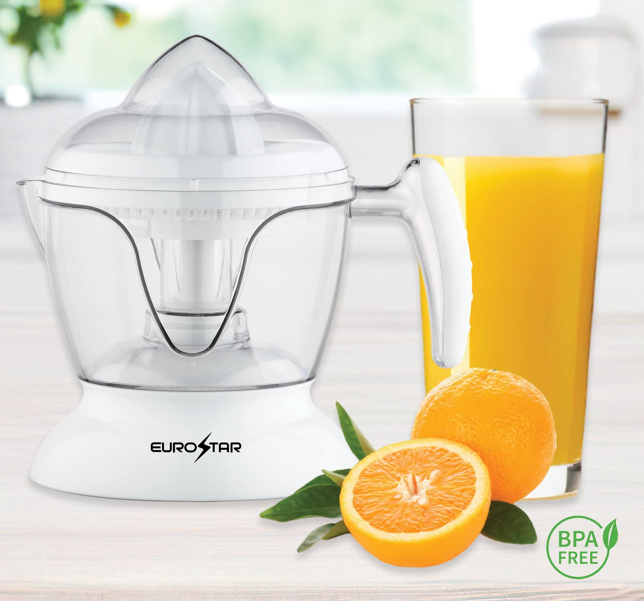 EUROSTAR ECJ600WHITE 25oz Electric Citrus Juicer, White