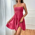thumbnail image 2 of Ruyang Dresses for Women, Women's 2024 Summer Swing Mini Dress Casual Spaghetti Straps Sleeveless Backless Flowy A Line Sundress, 2 of 7