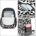 thumbnail image 4 of Black and White Leopard Print 17" School Backpacks for Teens,Waterproof Oxford Fabric,S-Shape Padded Straps for School,Travel,Hiking,Camping, 4 of 6