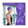 thumbnail image 3 of Gorro de baño para mujeres y hombres con cabezas medianas o grandes. Ideal para adultos, niños mayores, niños y niñas. Clip nasal gratuito. Púrpura, 3 of 5