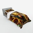 thumbnail image 2 of Ambesonne Rustic Bedding Set 3 Pcs, Sunset Rooster Sunflowers, Twin, Earth Yellow and Caramel, 2 of 2