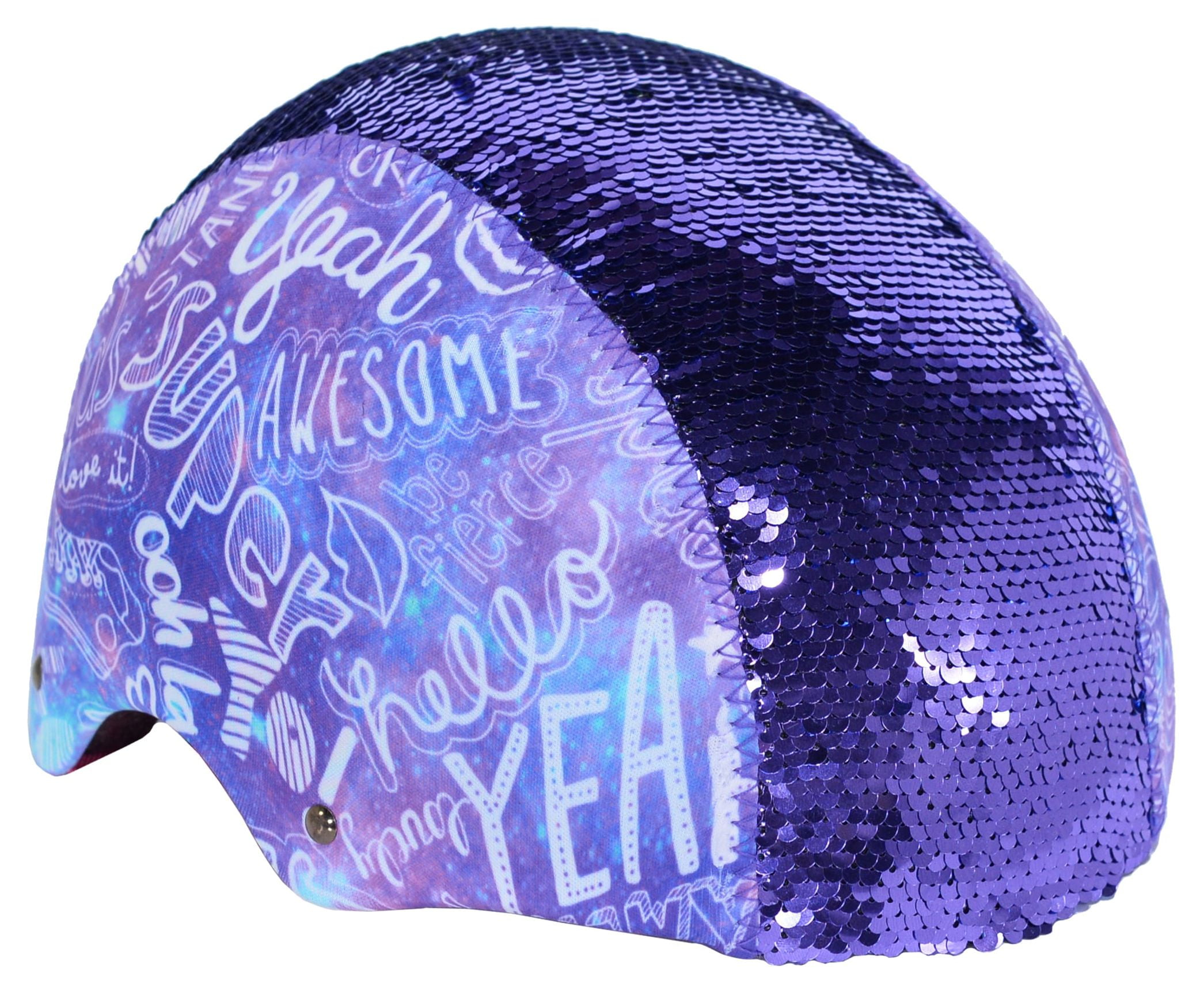 LittleMissMatched Magic Sequin Multi-Sport Teen Female Helmet , Purple