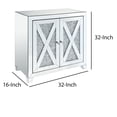 thumbnail image 5 of Storage Cabinet with Mirror Trim and X Shape Design, Silver, 5 of 5