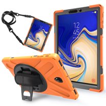 XYX Case for Samsung Galaxy Tab S4 10.5 inch SM-T830/SM-T835 with 360 Degree Rotating, Hand Strap, Shoulder Strap, Orange