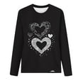 thumbnail image 4 of Viikei Sweatshirts for Women Plus Size,Women's Valentine's Day Fashion Print Loose Comfortable Crew-neck Long Sleeve Tops Black XXL, 4 of 4