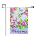 thumbnail image 3 of Northlight Welcome Hummingbird Floral Outdoor Garden Flag 12.5" x 18", 3 of 8