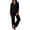 Black, variant on qafoshin Long Sleeve Pajama Sets for Women Lapel Button Down Tops and Long Pant Two Piece Matching Set Soft Sleepwear