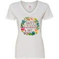 thumbnail image 3 of Inktastic Happy Mother's Day- flowers Women's V-Neck T-Shirt, 3 of 5