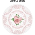 thumbnail image 4 of Pink Floral Round Tablecloth 60 Inch Ruitic Flower Table Cloth Waterproof Fabric Farmhouse Modern Tablecloths Decorative for Holiday Home Party Wedding, 4 of 6
