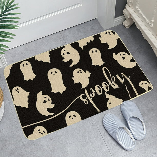 Uuiauoio Halloween Horror Doormat Non-Slip Water Absorbent Entryway Bathroom Floor Mat Decorative Rug Easy Clean Foldable Storage
