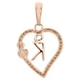 thumbnail image 4 of 10K Rose Gold Diamond Heart Pendant Dangling Initial K Cut Out Charm 0.10 Ct., 4 of 6