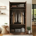 thumbnail image 3 of 2 Door Armoire,Wood Wardrobe Bedroom Closet with 3 Storage Shelves,Large Capacity Storage Wardrobe Armoire for Bedroom, 3 of 8