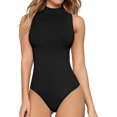 thumbnail image 1 of Women's Mock Turtle Neck Sleeveless Tank Tops Bodysuit XL, 1 of 5