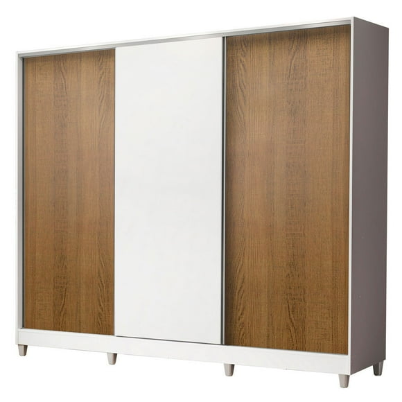 Ropero Closet Madesa Royale 3 Puertas Blanco/Marrón