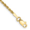 thumbnail image 1 of 10k Yellow Gold 1.75mm Rope Chain Anklet Ankle Bracelet, 1 of 6