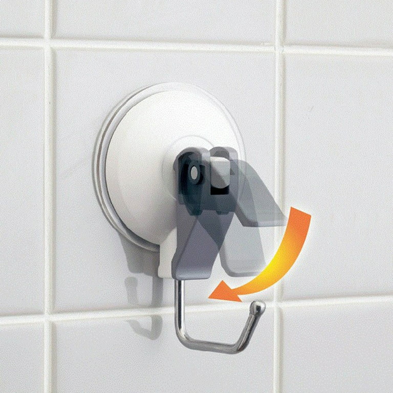 Gobestart Bathroom/Kitchen Heavy Duty Large Suction Cup Hooks Snap Lever Vacuum Holder, Size: Medium, White