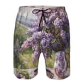 thumbnail image 3 of Balery Lilacs Teapot Scenic Painting Traje de Baño Estilo Hawaiano para Hombre, Shorts de Secado Rápido con Bolsillos-Large, 3 of 6