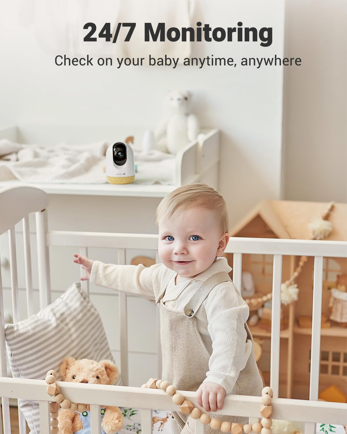 General 5G WiFi Indoor Security Camera No Subscription, Pet Camera with Phone App, Baby Monitor WiFi Smartphone, 2K Night Vision Pan-Tilt Dog Cam, Auto Tracking, 2-Way Audio, SD or Cloud Storage