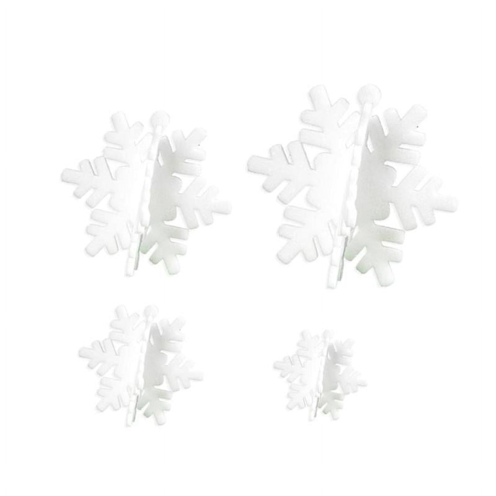 4 Pack White Foam 3D Snowflakes Pendant Window Clings Decals Stickers  Christmas Winter Wonderland Decor Ornaments Party Supplies 