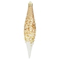 thumbnail image 4 of 6-Count White and Gold Glitter Ombre Finial Shatterproof Christmas Ornaments, 6.1", by Holiday Time, 4 of 5