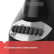 Black+Decker with Glass Jar 10 Speed Blender Black (BL2010BG)
