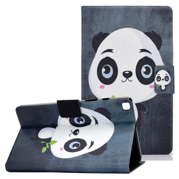 Allytech Flip Case for Samsung Galaxy Tab A7 Lite 8.4" SM-T220 T225 2021 Released, Slim PU Leather Multi Angle Viewing Stand Shockproof Colorful Pattern Case Cover for Girls Women, Cute Panda