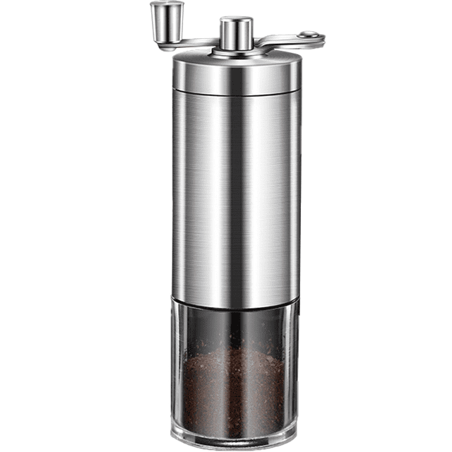 Molinillo de café manual con ajustes externos, muelas cónicas de cerámica y cuerpo impermeable de acero inoxidable, pequeño molinillo de café portátil para prensa francesa, espresso y café turco.