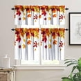 thumbnail image 3 of Maple Leaf Valance Kitchen Curtains Blackout Vintage Waterfall Falling Leaves Natural Blackout Window Treatment for Bedroom Bathroom Home Decor Window Drapes 54x18 Inch + 27x24 Inch X 2, 3 of 5