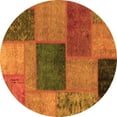 thumbnail image 1 of Ahgly Company Indoor Round Patchwork Orange Transitional Area Rugs, 7' Round, 1 of 4