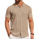 thumbnail image 1 of Camisa COOFANDY, polo de punto, manga corta, vintage, caqui, para hombre, 1 of 6