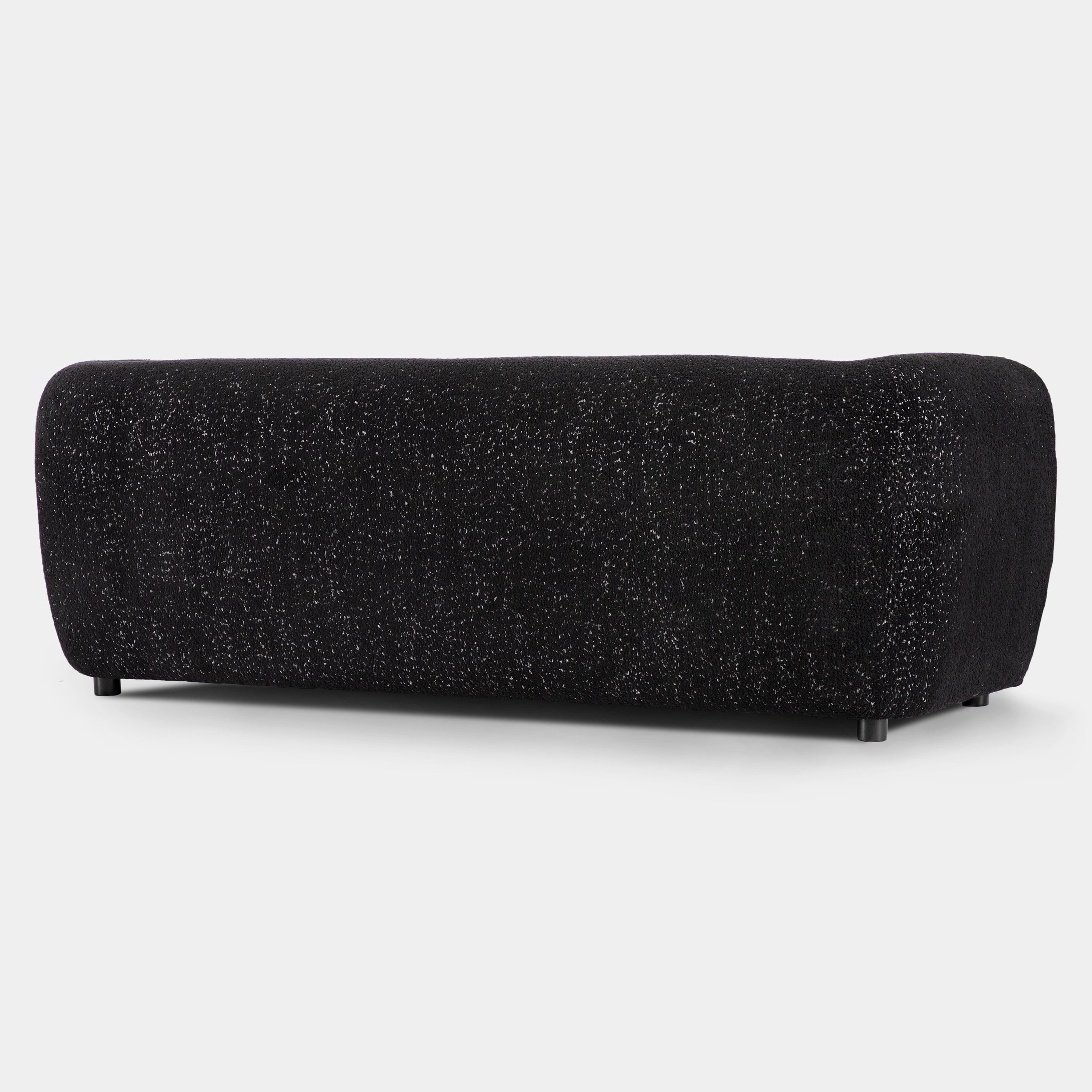 Furniture of America Nallia Tuxedo Style Upholstered Boucle Fabric Black Sofa