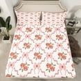 thumbnail image 2 of Manfei Cartoon Gardon Rose Twin Sheet Sets for Girls, Kawaii Girly Pink Bowknot Twin Fitted Sheet, Princess Style Flat Sheet, Super Cozy Room Decor, 3pcs, 2 of 7