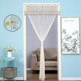 thumbnail image 4 of enqiretly Porte Rideau Dentelle Anti-Insecte Fenêtre Écran Décoration Adhésif Rideau de Maison, Beige, 90x210cm, 4 of 7