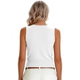 thumbnail image 5 of Lumtrix Women Summer Tank Tops 2026 Basic Sleeveless V Neck Lightweight Knit Sweater Vest Beach Vacation Going Out Shirts White One Size, 5 of 6