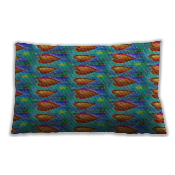 Ahgly Company Outdoor Rectangular Patterned Lumbar Throw Pillow, 13 inch by 19 inch