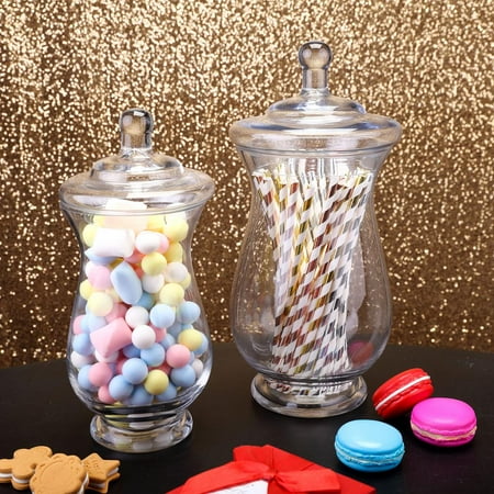 16 Candy Jars - Efavormart 2 Pack | Clear Glass Apothecary Jars Candy Buffet Containers with Lids For Wedding Party Favor Decor - 10