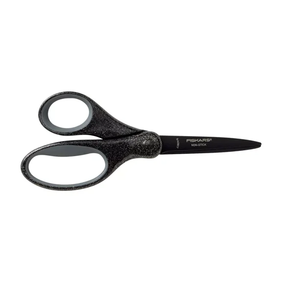 7'' NonStick Softgrip Scissors Black Sparkle