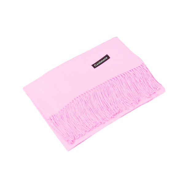 Minnieouse Bufanda de lana y transpirable para mujer hecha con bufanda de invierno de cachemira de imitación con borla Accesorios de disfraces Rosa brillante