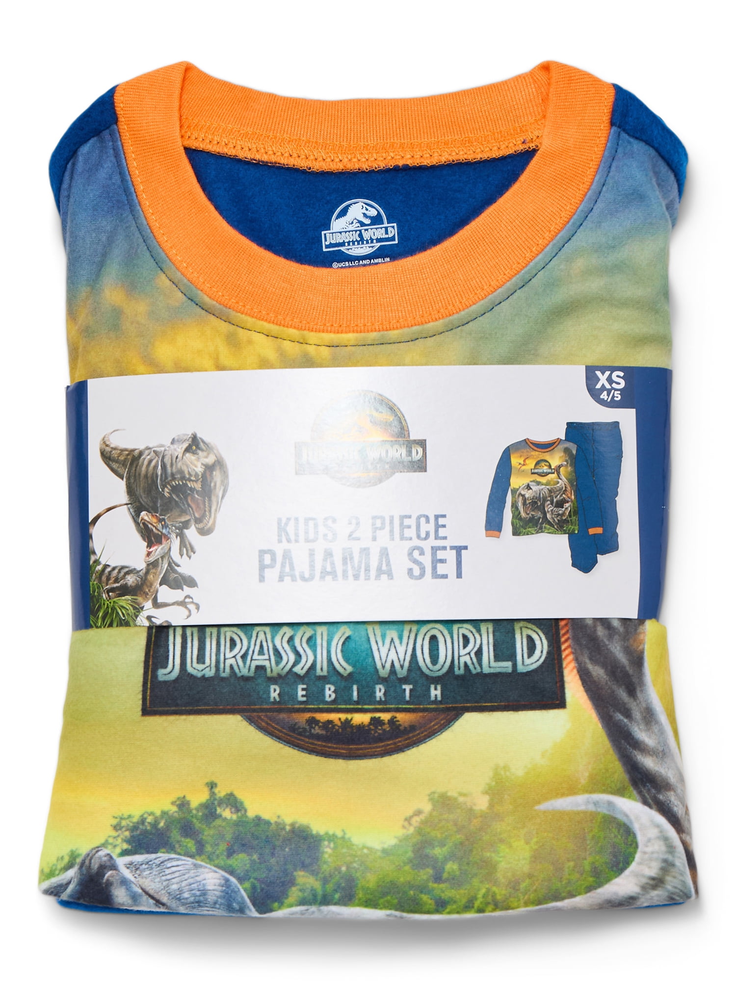 Jurassic World Rebirth Boys Long Sleeve Top and Pants Pajama Set, 2-Piece, Sizes 4-16