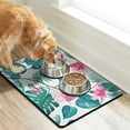 thumbnail image 2 of Palm Leaf and Exotic Flowers Dog Food Mat with Colorful Boho and Tropical Floral Patterns – Quick Dry, Durable Pet Feeding Mat for Summer Beach Areas, 2 of 7