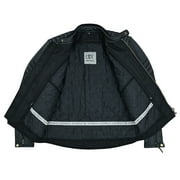 Mens Motorbike Leather Jacket Distress Zip Up Motorcycle Protection Jackets Natural Black-42