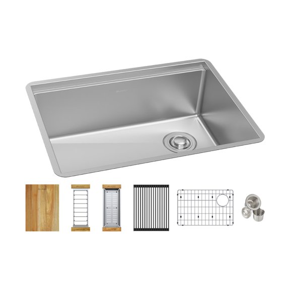 Elkay EFRU24169RTWC Crosstown 25-1/2" Undermount Single Basin Stainless Steel Kitchen Sink