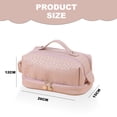 thumbnail image 2 of Bolsas de maquillaje para cosméticos de gran capacidad para mujeres y niñas, bolsas de cosméticos de viaje impermeables de cuero PU, 2 of 5