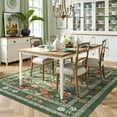 thumbnail image 3 of Green Floral Area Rug Vintage Boho Washable Non-Slip Living Room Carpet Soft Low Pile Thin Bedroom Floor Mat Indoor Home Decor For Dining Room Playroom Nursery Farmhouse, Green/Multi 2x3ft, 3 of 6