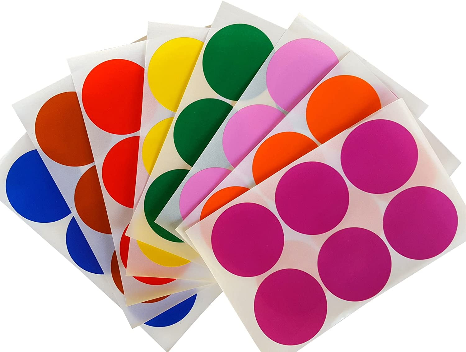 Round Circular Coloured Sticky Labels 50mm 2 Inch Dot Stickers Mixed Colours 