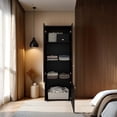 thumbnail image 2 of DEPOT E-SHOP Trego Armoire, 3 Doors, 3 Shelves, Walnut / Black Wengue, 2 of 6